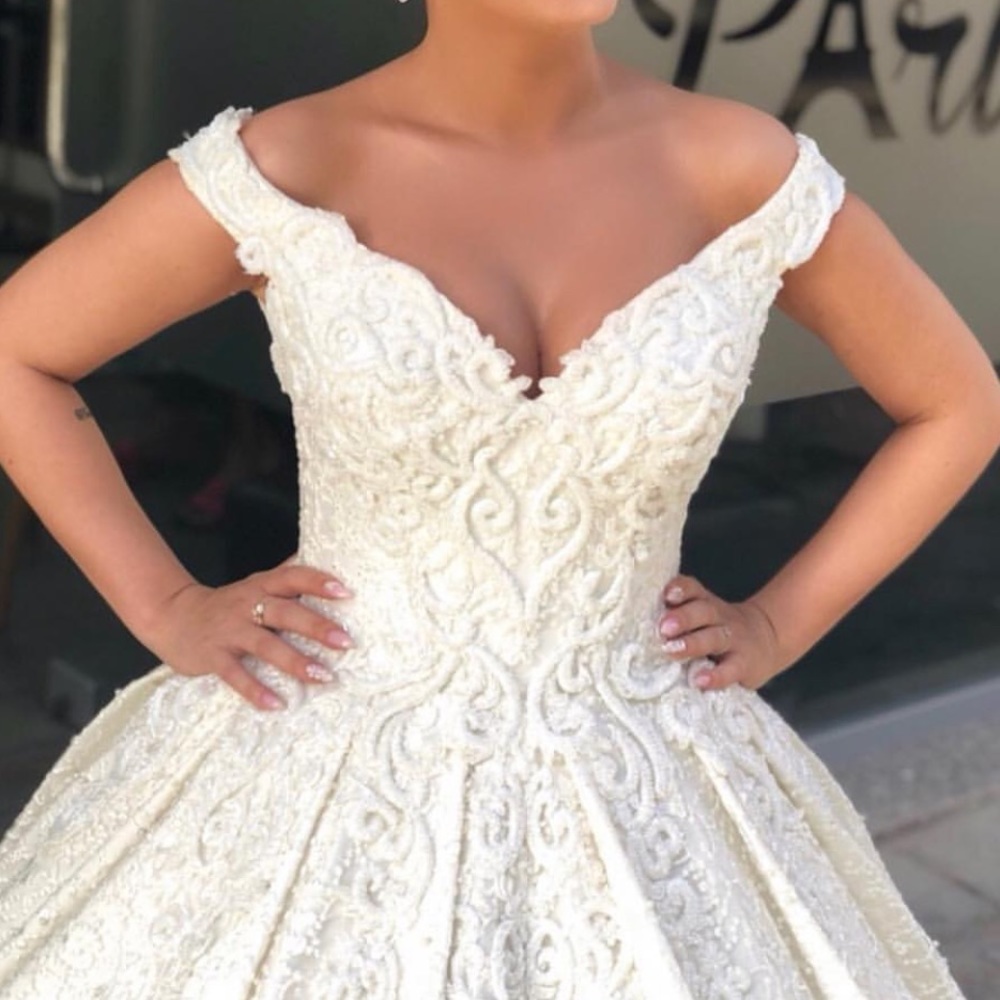 White wedding bride dress